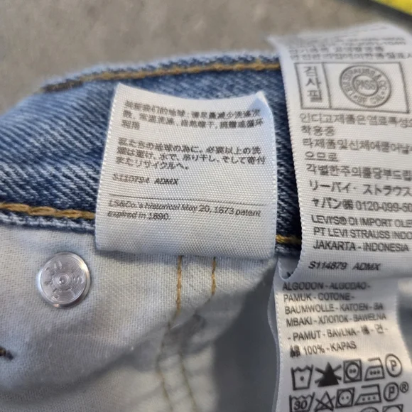 Levi's 505 Men's Cotton Jeans - Light Stonewash 38 X 30 Relaxed Straight - Picture 10 of 15